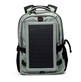 Solar power generation business backpack.  30L, 10W, 5V / 3A, 9V / 2A fast charging, 5000 mAh energy storage, YKK zipper, high-end waterproof, 210D po